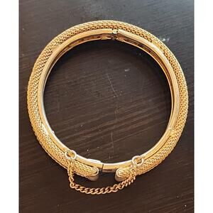 Vintage 1970s Avon Gold Toned Mesh Bracelet, Retro Fashion Jewelry